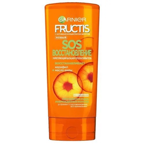 GARNIER бальзам-ополаскиватель Fructis SOS Восстановление Укрепляющий для секущихся и очень поврежденных волос, 387 мл