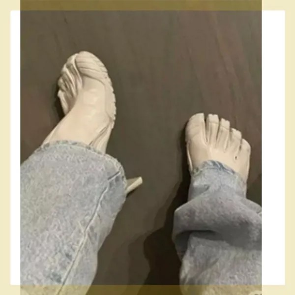 Женские ботинки-носки на каблуке, с пятью пальцами