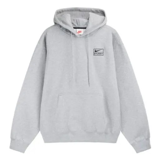 Толстовка Nike x Stussy Crossover Solid Color Logo Alphabet Embroidered Casual Pullover Asia Edition Unisex Gray, мультиколор