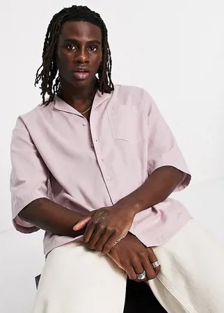 Сиреневая льняная рубашка с отложным воротником COLLUSION-Фиолетовый цвет