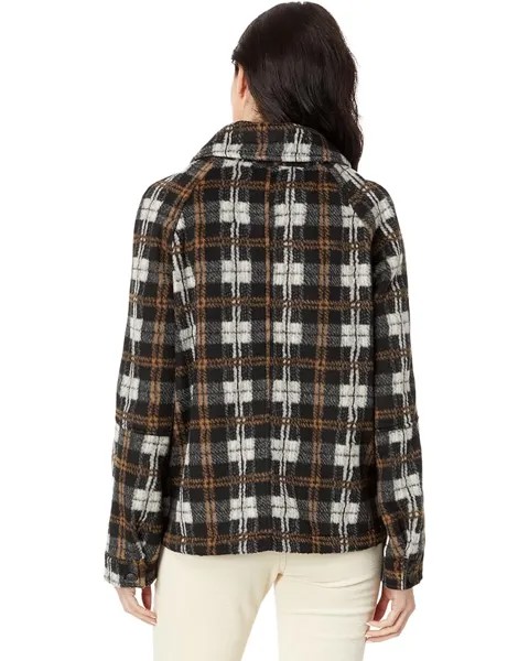 Куртка Avec Les Filles Plaid Zip Front Jacket, цвет Black/Grey Plaid