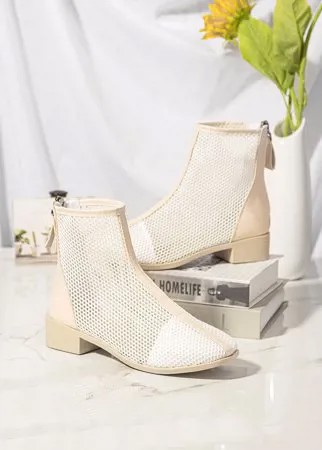 Женщины Повседневная Back-Zippers Mesh Breathable Almond Toe Short Ботинки