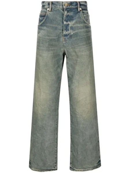 Purple Brand широкие джинсы P018 с низким шаговым швом, синий