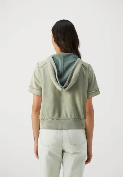 Толстовка на молнии WASHED HOODIE Guess Originals, оливково-зеленый