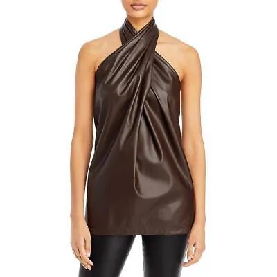 Женская блузка с лямкой на шее из искусственной кожи 3.1 Phillip Lim BHFO 4490