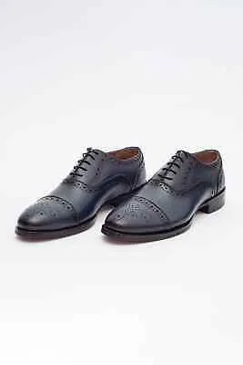 Мужские темно-синие оксфорды Ariston кожаные модельные туфли на шнуровке