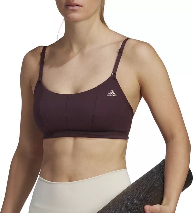 Женский бюстгальтер с поддержкой йоги Adidas Yoga Studio Light, бордовый