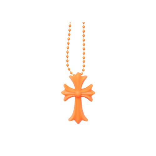 Колье Chrome Hearts Silicone Cross Necklace, оранжевый