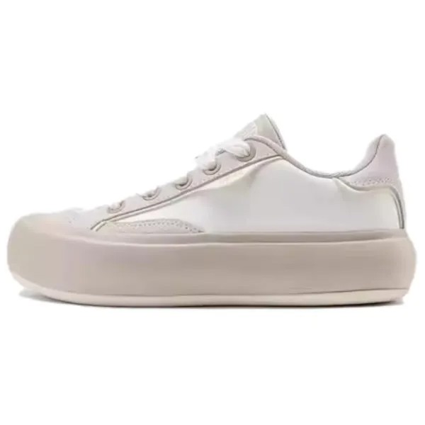 Кроссовки PEAK Skateboarding Shoes Women's Low-top Canvas White/Grey, белый