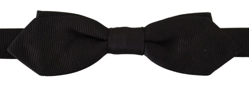 Мужской галстук-бабочка DOLCE - GABBANA, черный, из 100% шелка, с регулируемым воротником, папийон, рекомендуемая розничная цена 200 долларов США.