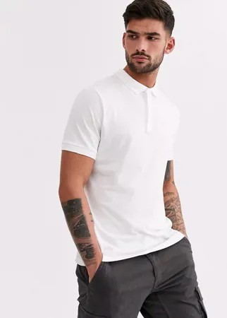 Белое трикотажное поло из органического хлопка ASOS DESIGN-Белый