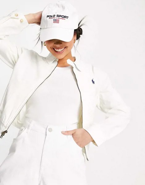 Кремовая ветровка с логотипом Polo Ralph Lauren-Белый
