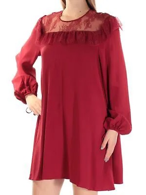 ФИЛОСОФИЯ Женское красное платье с длинным рукавом и вырезом выше колена. Размер: 6.