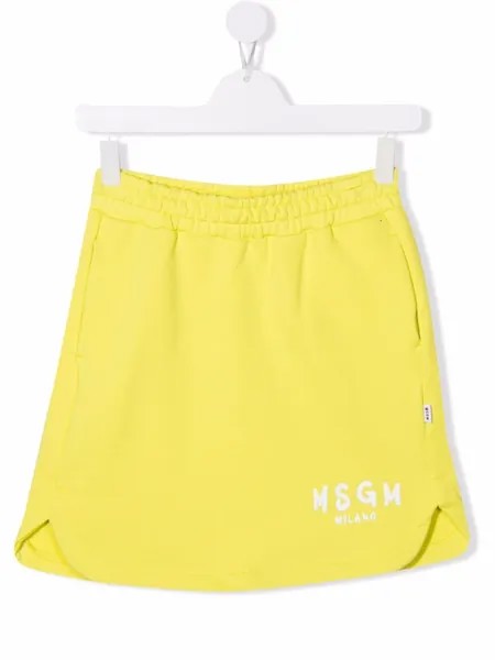 MSGM Kids юбка миди с логотипом