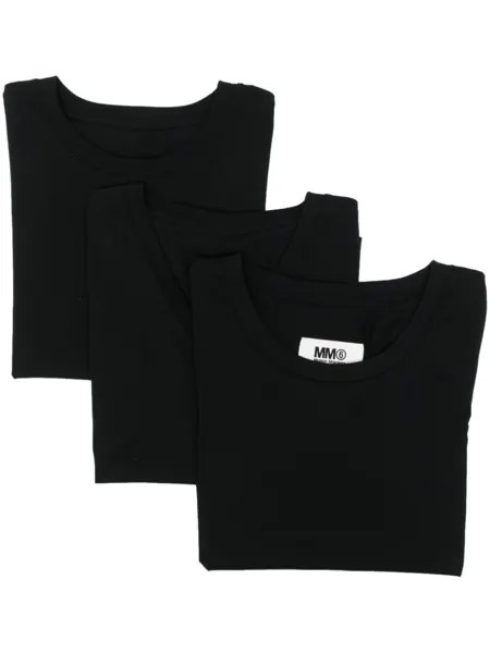 MM6 Maison Margiela футболка с контрастной строчкой, черный