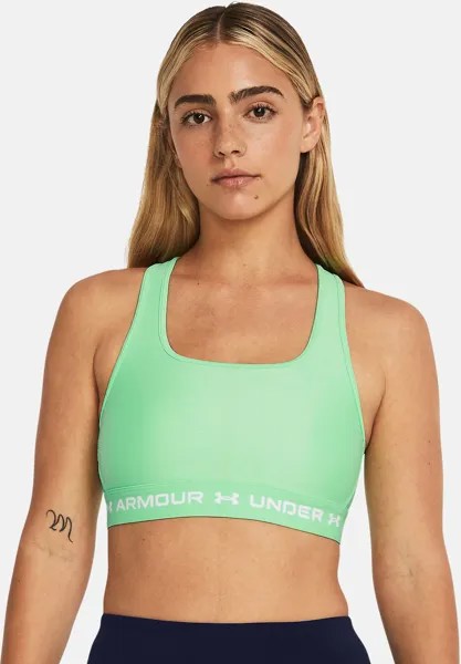 Спортивный бюстгальтер средней поддержки CROSSBACK BRA Under Armour, цвет matrix green matrix green white