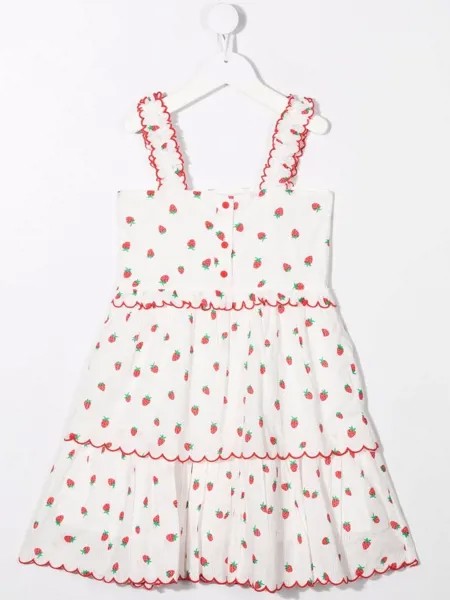 Stella McCartney Kids ярусное платье с принтом