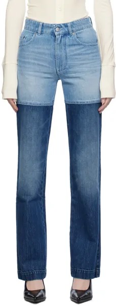 Синие комбинированные джинсы Peter Do