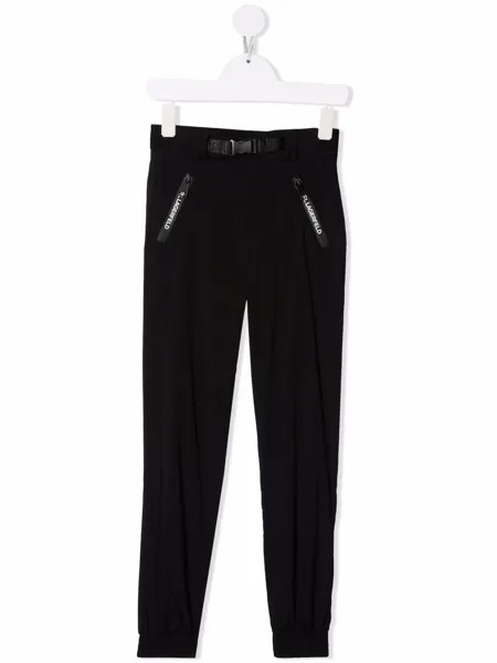 Karl Lagerfeld Kids спортивные брюки с пряжкой на поясе