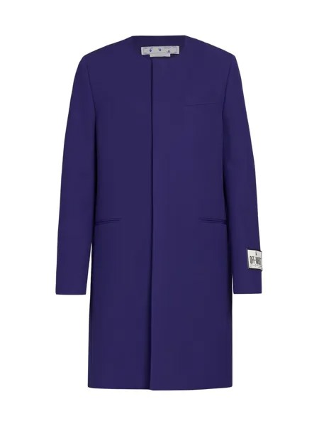 Шерстяное пальто с логотипом Off-White, фиолетовый