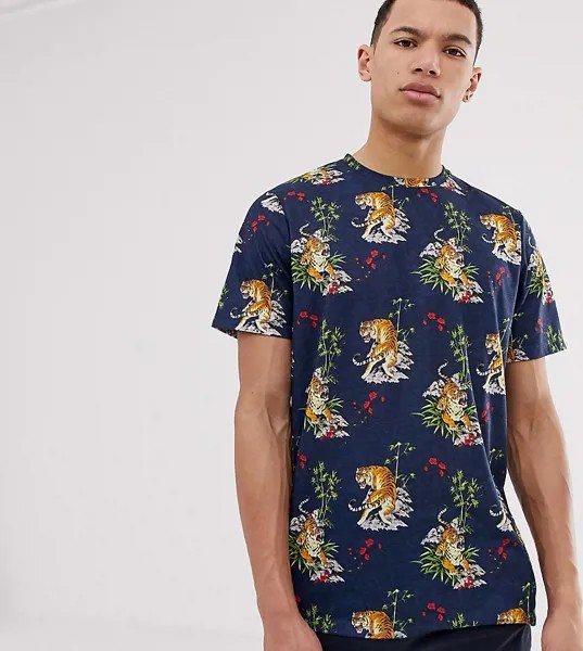 Футболка с тиграми Jacamo-Темно-синий