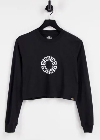 Черный лонгслив с круглым принтом на спине Dickies-Черный цвет
