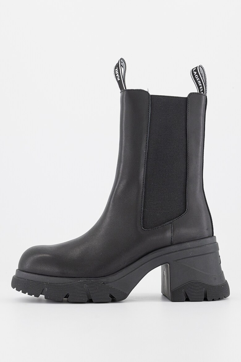 Кожаные ботинки челси на массивном каблуке Karl Lagerfeld, черный