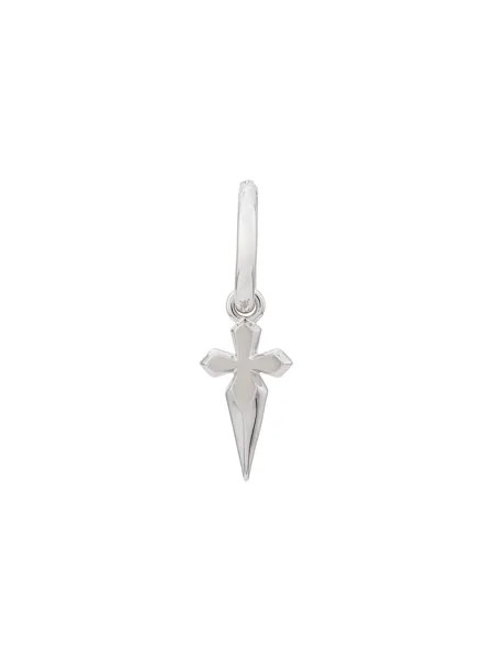 Northskull cross sword hoop earring