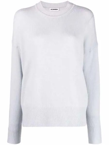 Jil Sander boyfriend-fit side-slit crew-neck jumper