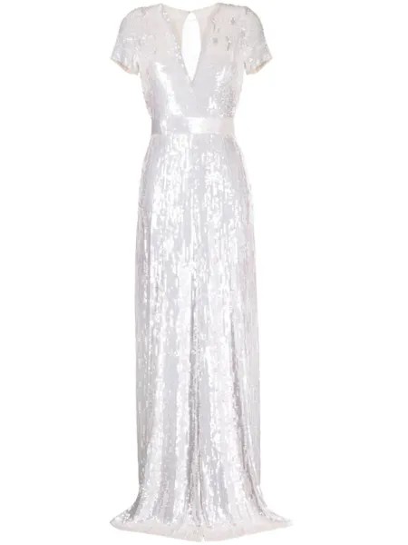 Temperley London вечернее платье Ray с пайетками, розовый
