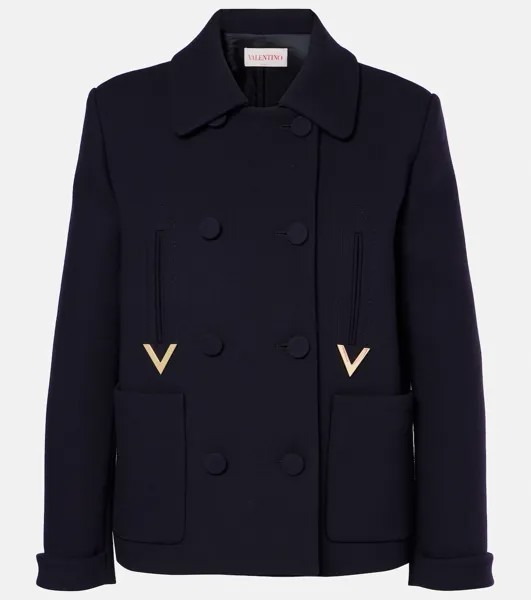 Пальто VGold из смесовой шерсти Valentino, синий