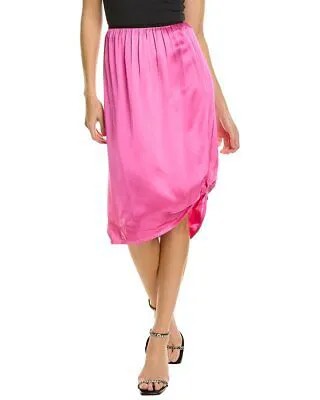 Helmut Lang Атласная юбка с шелковой отделкой, женская, розовая 2
