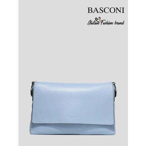 Сумка кросс-боди BASCONI DB23006B15, фактура гладкая, голубой