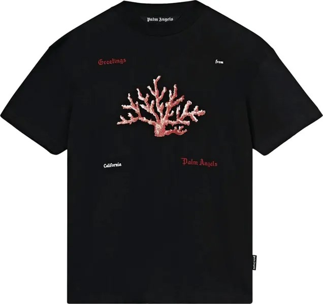 Футболка Palm Angels Coral T-Shirt 'Black/Red', черный