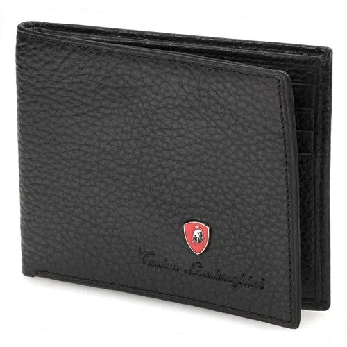 Бумажник Tonino Lamborghini, натуральная кожа, без застежки, 2 отделения для банкнот, черный