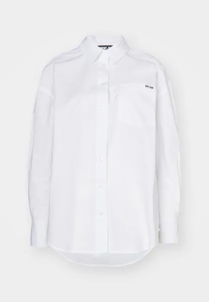 Блузка на пуговицах LONG SLEEVE BUTTON FRONT LOGO EMBROIDERY DKNY, белый