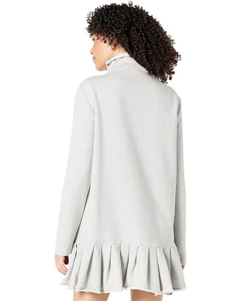 Платье Norma Kamali Long Sleeve Turtle Dress w/ Pleated Bottoms, цвет Heather Grey