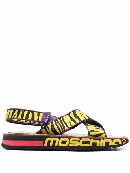 Moschino сандалии с тигровым принтом