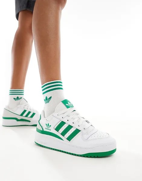 Adidas Originals – Forum Low – Бело-зеленая спортивная обувь до щиколотки