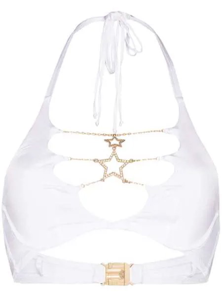 Agent Provocateur AGENT P STASIA BKNI TOP W/ CHAIN DTL WHI