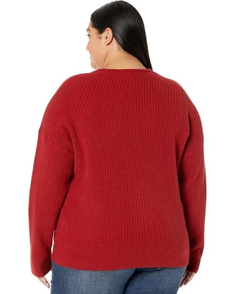 Свитер Madewell Plus Cameron Ribbed Cardigan Sweater in Coziest Yarn, цвет Wild Cranberry