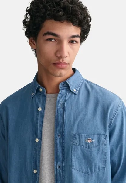 Рубашка Regular Fit GANT, цвет semi light blue