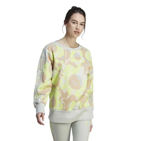 Толстовка adidas Sportswear Floral Graphic 3 Stripes Fleece, желтый