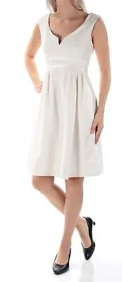 NANETTE LEPORE Женское белое коктейльное платье без рукавов выше колена 2