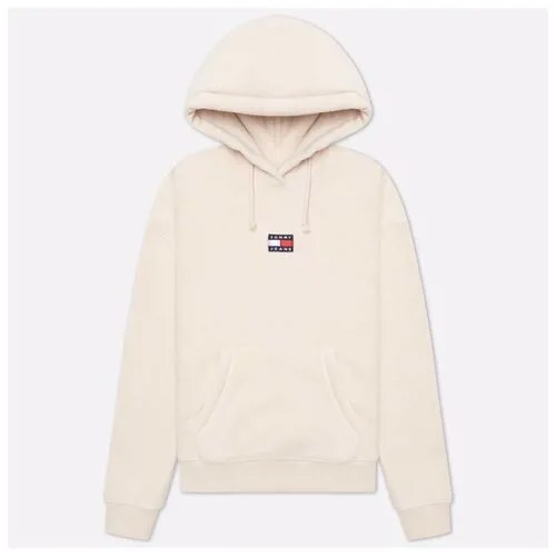 Женская толстовка Tommy Jeans Center Badge Fleece Hoodie бежевый , Размер L