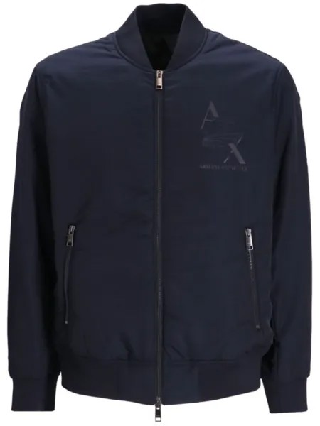 Armani Exchange бомбер с логотипом, синий