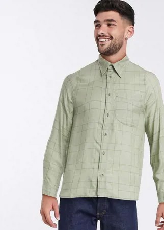 Зеленая рубашка в клетку Weekday-Зеленый цвет