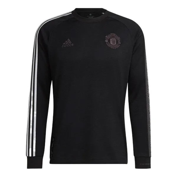 Футболка Adidas Stripe Round Neck Long Sleeves Black T-Shirt, Черный