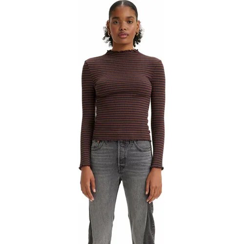 Лонгслив Levi's, размер XS, , коричневый