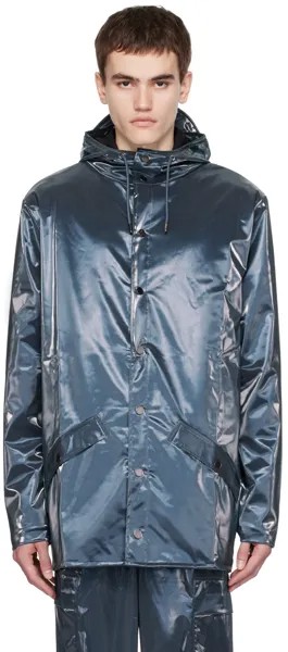 Синяя водонепроницаемая куртка RAINS